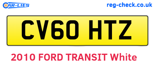 CV60HTZ are the vehicle registration plates.