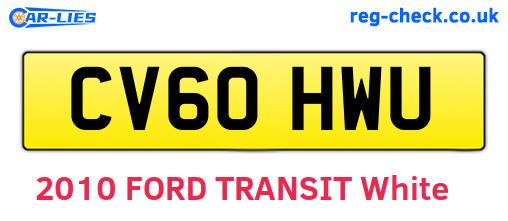 CV60HWU are the vehicle registration plates.