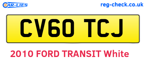 CV60TCJ are the vehicle registration plates.