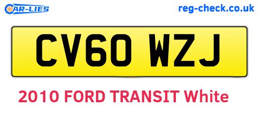 CV60WZJ are the vehicle registration plates.