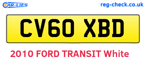CV60XBD are the vehicle registration plates.