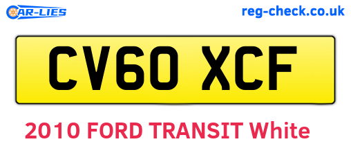 CV60XCF are the vehicle registration plates.