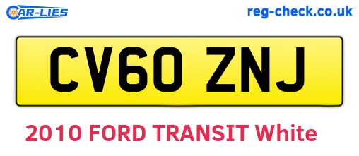 CV60ZNJ are the vehicle registration plates.