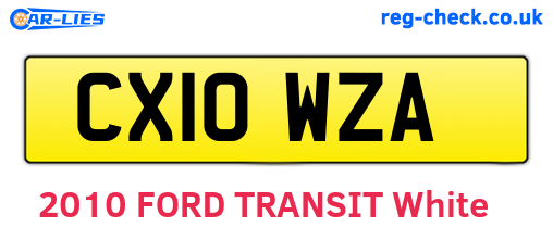 CX10WZA are the vehicle registration plates.