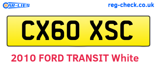 CX60XSC are the vehicle registration plates.
