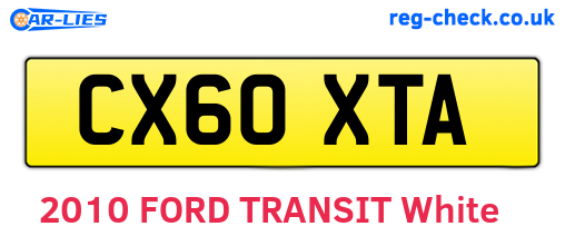 CX60XTA are the vehicle registration plates.