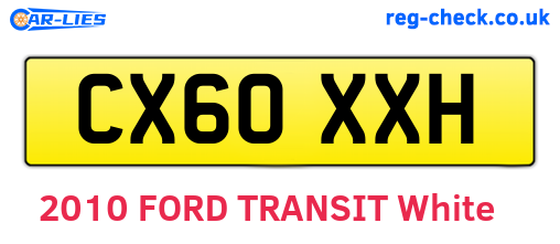 CX60XXH are the vehicle registration plates.