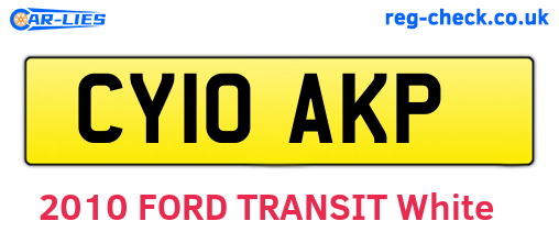 CY10AKP are the vehicle registration plates.