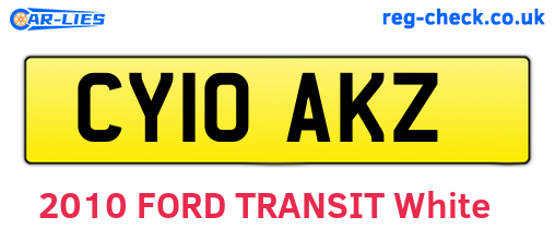 CY10AKZ are the vehicle registration plates.