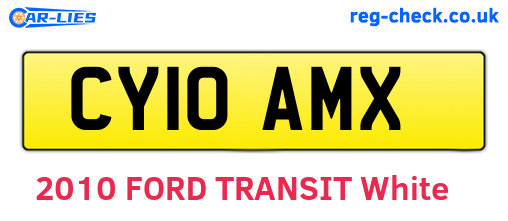 CY10AMX are the vehicle registration plates.