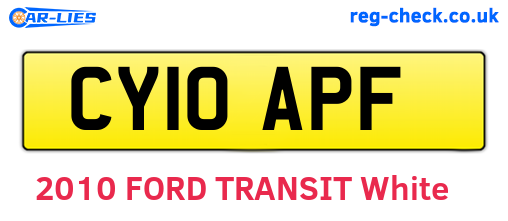 CY10APF are the vehicle registration plates.