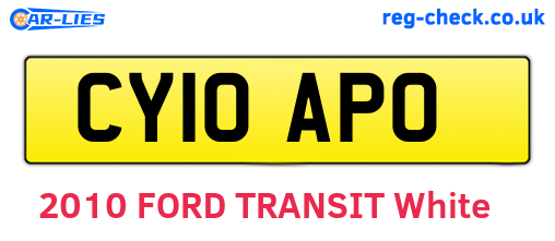 CY10APO are the vehicle registration plates.