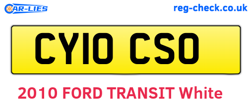 CY10CSO are the vehicle registration plates.