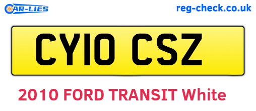 CY10CSZ are the vehicle registration plates.