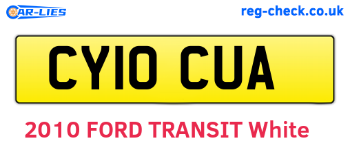 CY10CUA are the vehicle registration plates.