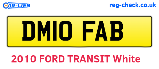 DM10FAB are the vehicle registration plates.