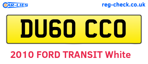 DU60CCO are the vehicle registration plates.