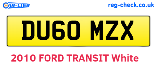 DU60MZX are the vehicle registration plates.