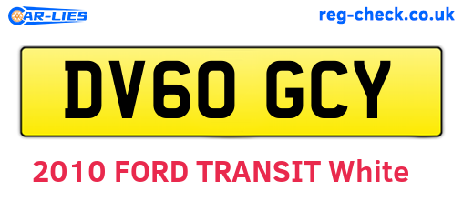 DV60GCY are the vehicle registration plates.