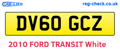 DV60GCZ are the vehicle registration plates.