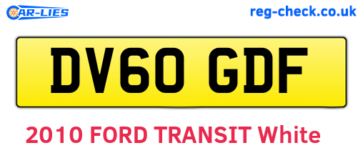 DV60GDF are the vehicle registration plates.