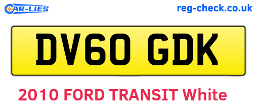 DV60GDK are the vehicle registration plates.