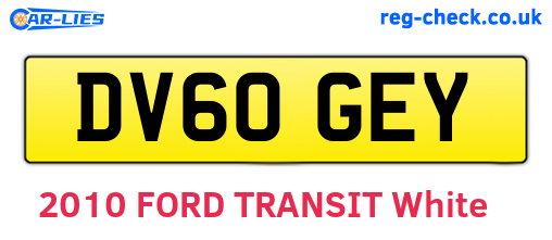 DV60GEY are the vehicle registration plates.