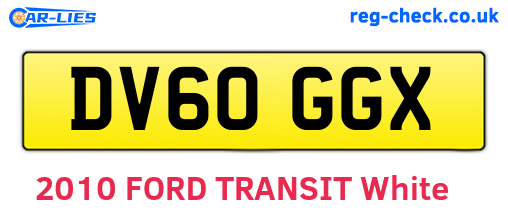 DV60GGX are the vehicle registration plates.