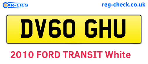 DV60GHU are the vehicle registration plates.