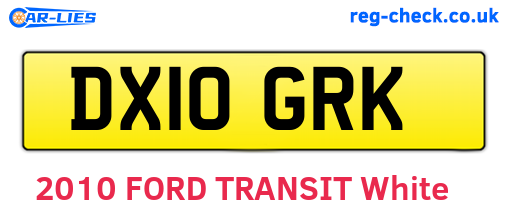 DX10GRK are the vehicle registration plates.