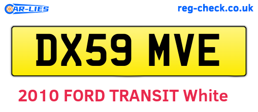 DX59MVE are the vehicle registration plates.