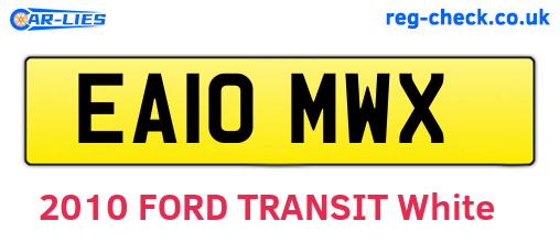 EA10MWX are the vehicle registration plates.
