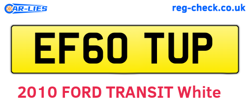 EF60TUP are the vehicle registration plates.