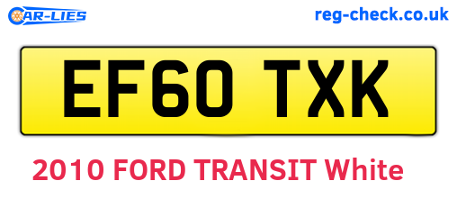 EF60TXK are the vehicle registration plates.