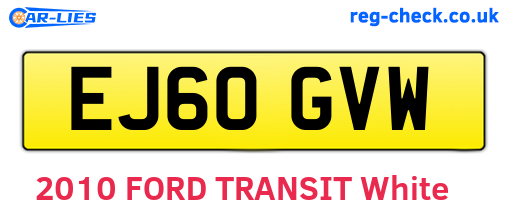 EJ60GVW are the vehicle registration plates.