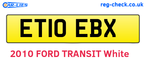 ET10EBX are the vehicle registration plates.