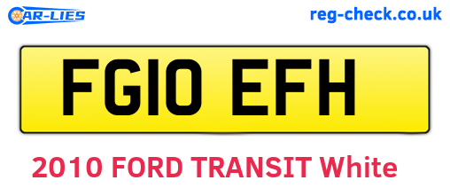 FG10EFH are the vehicle registration plates.