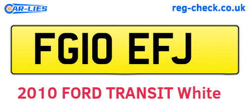 FG10EFJ are the vehicle registration plates.