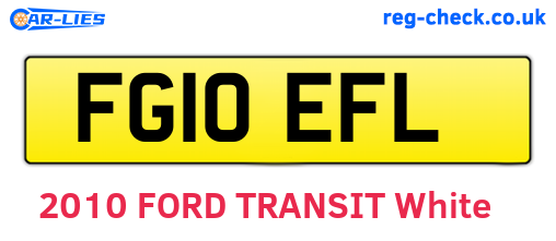 FG10EFL are the vehicle registration plates.