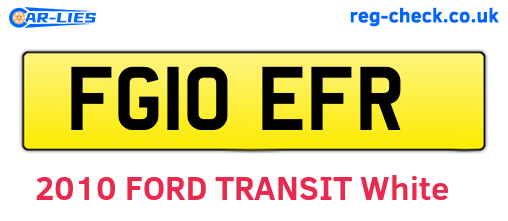 FG10EFR are the vehicle registration plates.