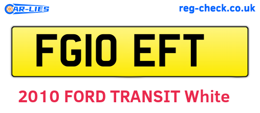 FG10EFT are the vehicle registration plates.