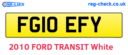 FG10EFY are the vehicle registration plates.