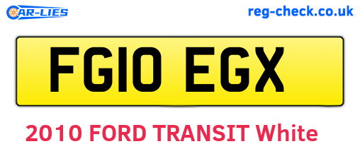 FG10EGX are the vehicle registration plates.