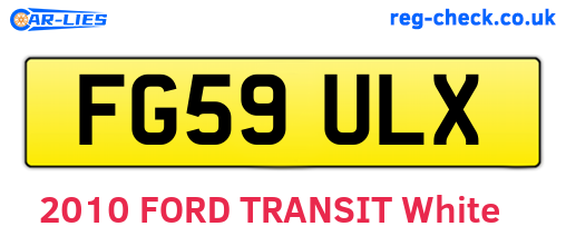 FG59ULX are the vehicle registration plates.