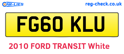 FG60KLU are the vehicle registration plates.