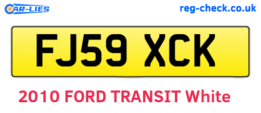 FJ59XCK are the vehicle registration plates.
