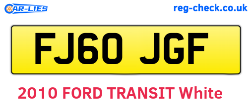 FJ60JGF are the vehicle registration plates.