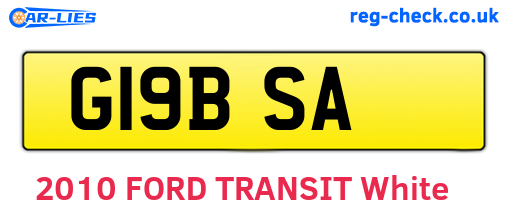 G19BSA are the vehicle registration plates.