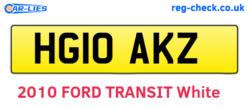 HG10AKZ are the vehicle registration plates.