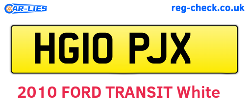 HG10PJX are the vehicle registration plates.